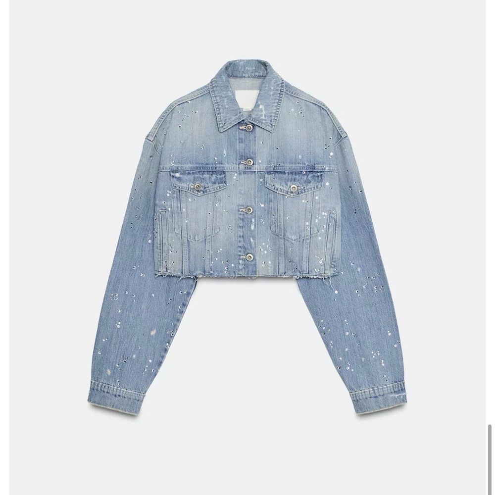 Zara crop denim jacket